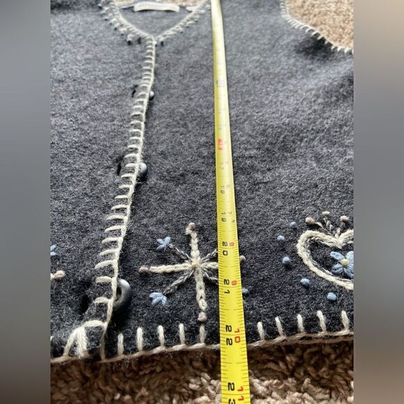 Vintage Marisa Christina 100% Wool Women’s Charcoal Gray Vest Size Medium - Picture 9 of 11